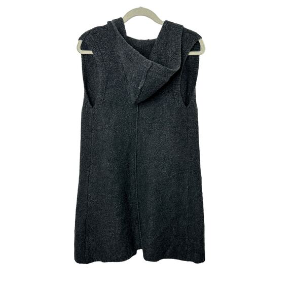 Tahari Charcoal Gray Longline Hooded Cardigan Sweater Women's Small - Picture 5 of 5